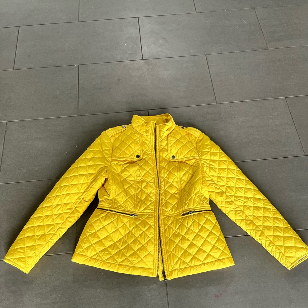 Talbots Size Small Yellow Quilted Jacket